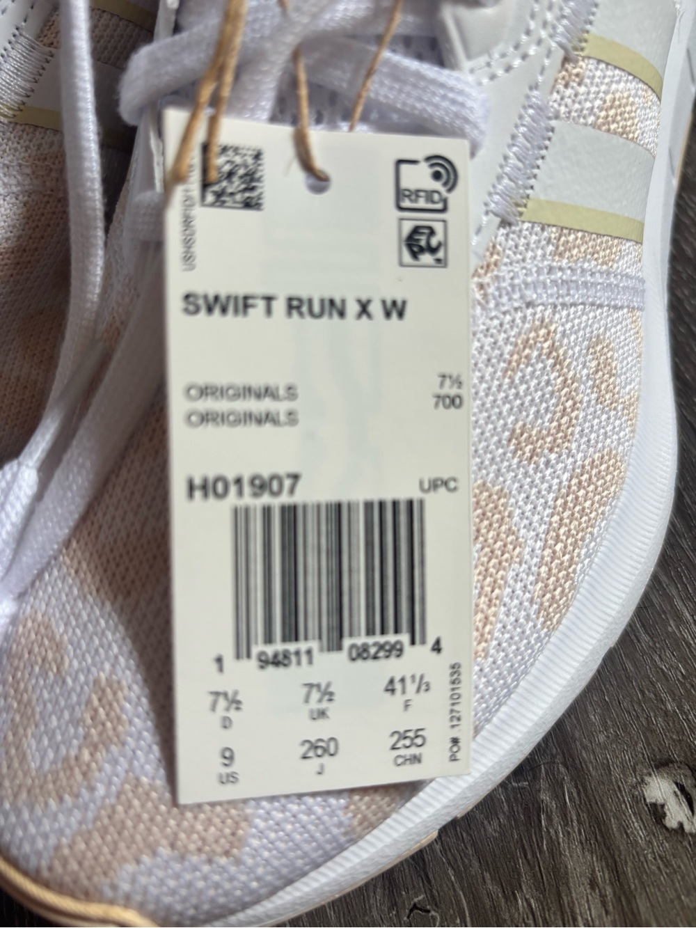 adidas Women's White and Pale Yellow Leopard-Pattern Athletic Sneakers - Picture 4 of 6